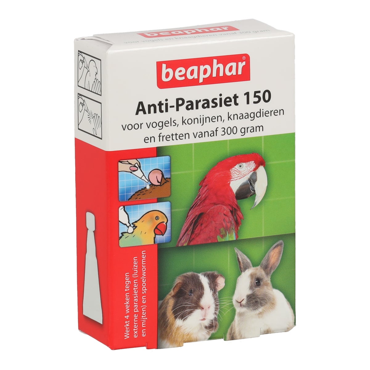 Anti-parasiet 150 knaag/vogel +300g 4st Beaphar Anti-parasiet 150 knaag/vogel +300g 4st Beaphar