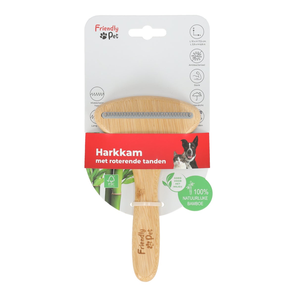 Kam huisdier bamboo 32 tanden bamboo Friendly Pet Kam huisdier bamboo 32 tanden bamboo Friendly Pet