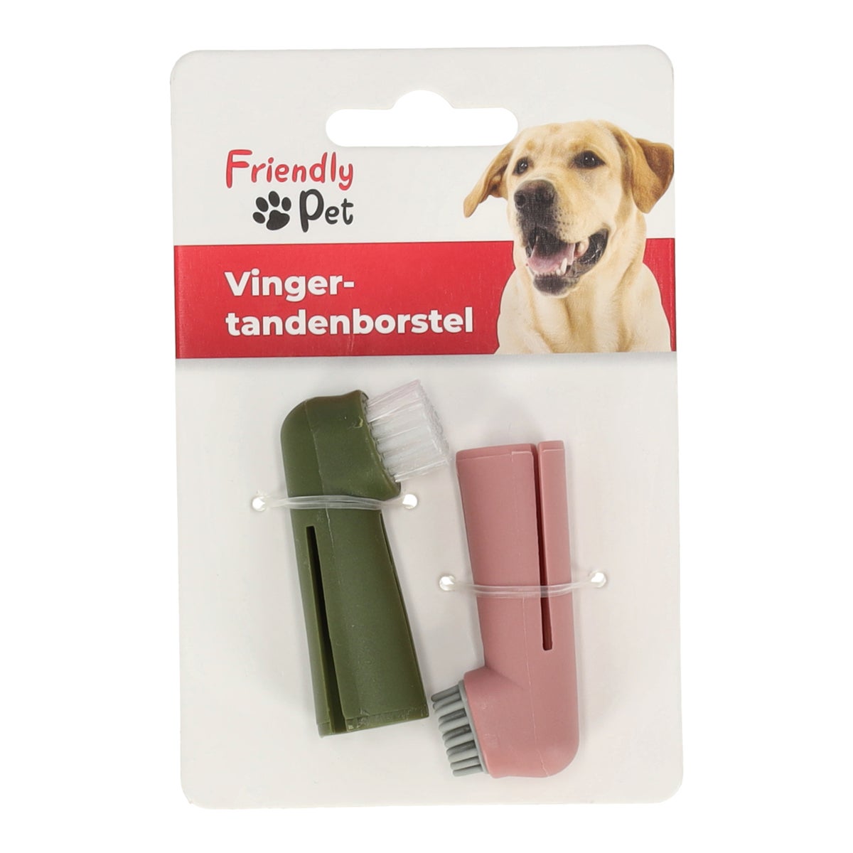 Vingertandenborstel Dentes roze/groen Vingertandenborstel Dentes roze/groen