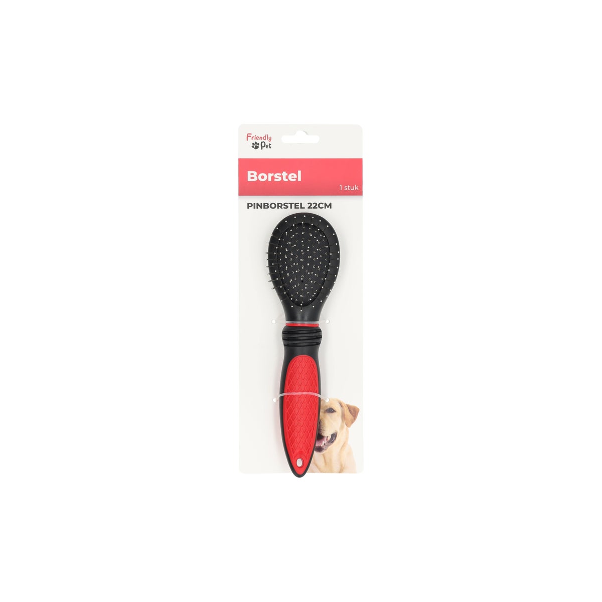 Pinborstel zwart/rood 22 cm Pinborstel zwart/rood 22 cm