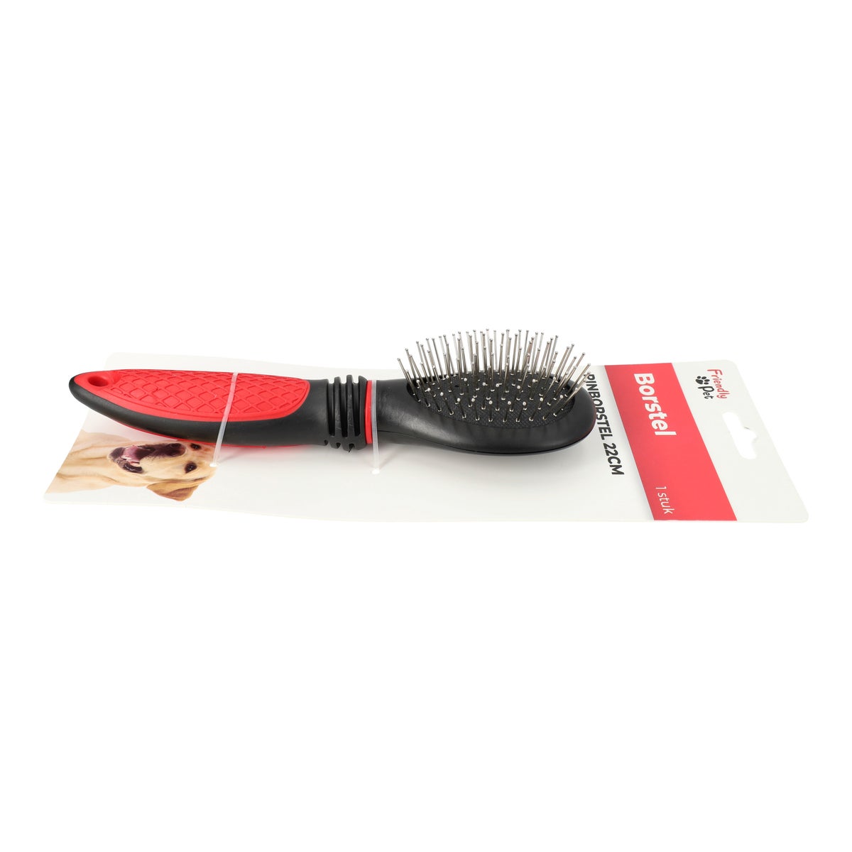 Pinborstel zwart/rood 22 cm Pinborstel zwart/rood 22 cm