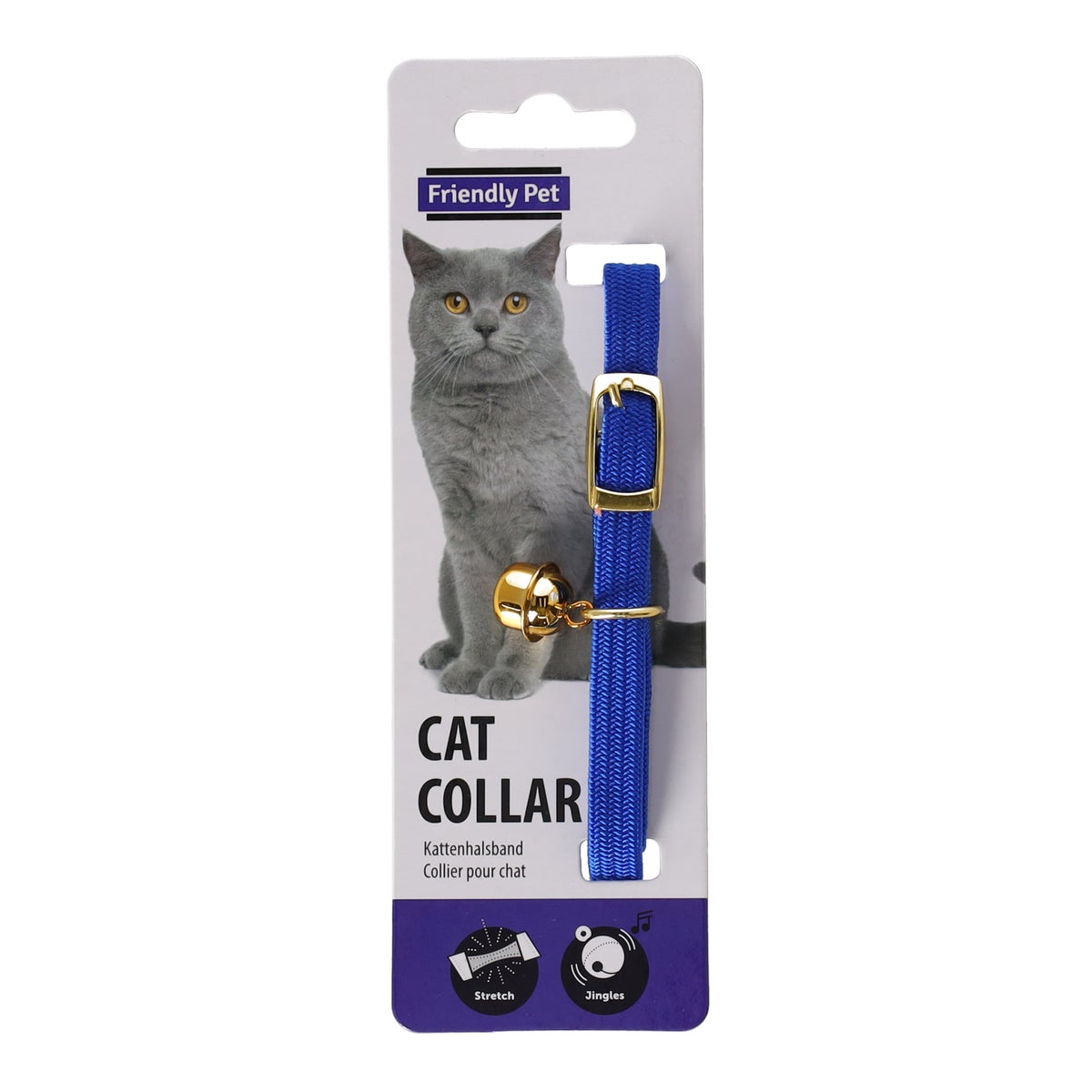 Halsband kat elastisch blauw Halsband kat elastisch blauw
