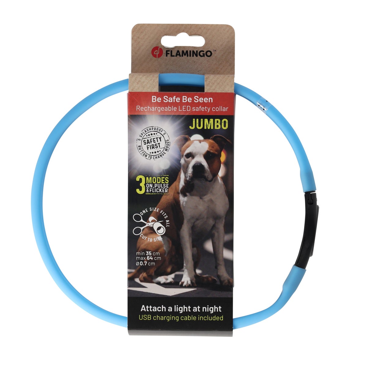 Halsband visio LED jumbo 7mm blauw Halsband visio LED jumbo 7mm blauw