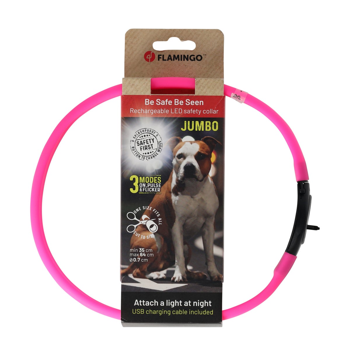 Halsband visio LED jumbo 7mm roze Halsband visio LED jumbo 7mm roze