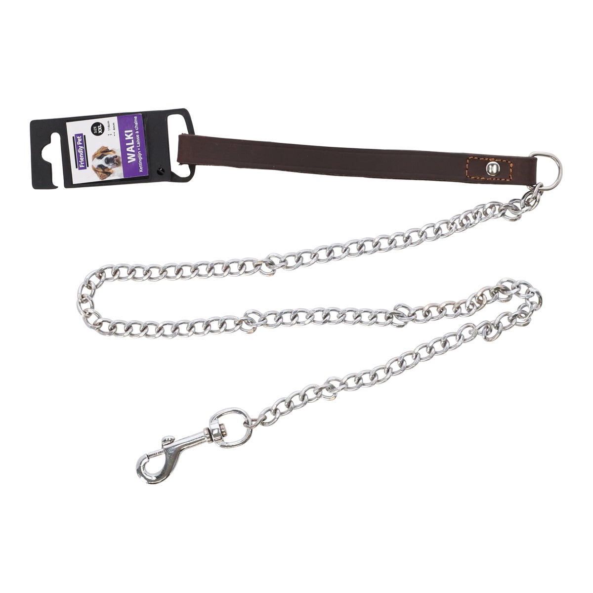 Kettinglijn Berno bruin 4mm 116cm Kettinglijn Berno bruin 4mm 116cm