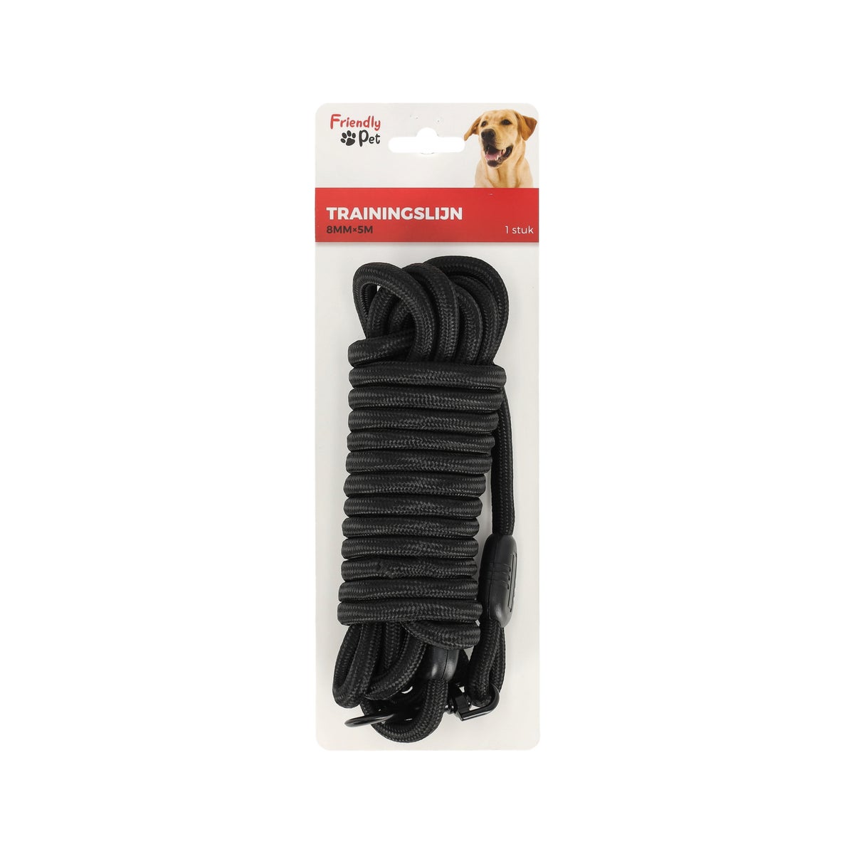 Trainingslijn hond 8mm 5M zwart Trainingslijn hond 8mm 5M zwart