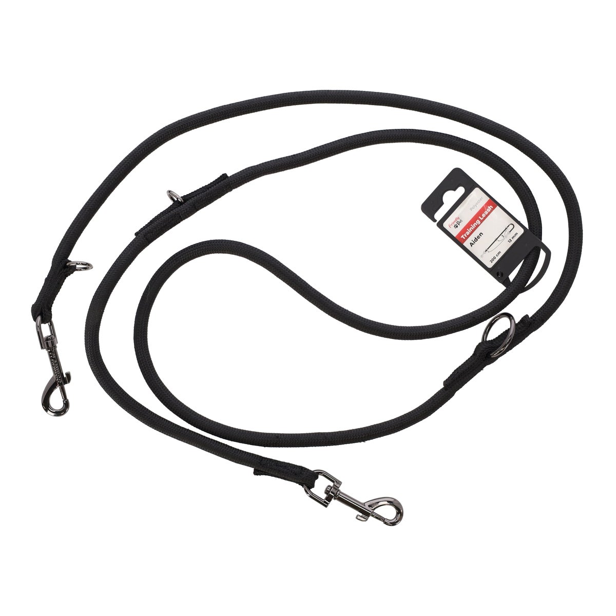 Trainingslijn Aiden zwart 12mm 200cm FP Trainingslijn Aiden zwart 12mm 200cm FP