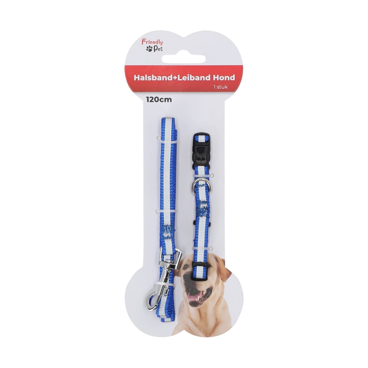 Halsband+leiband hond 1x120cm Halsband+leiband hond 1x120cm