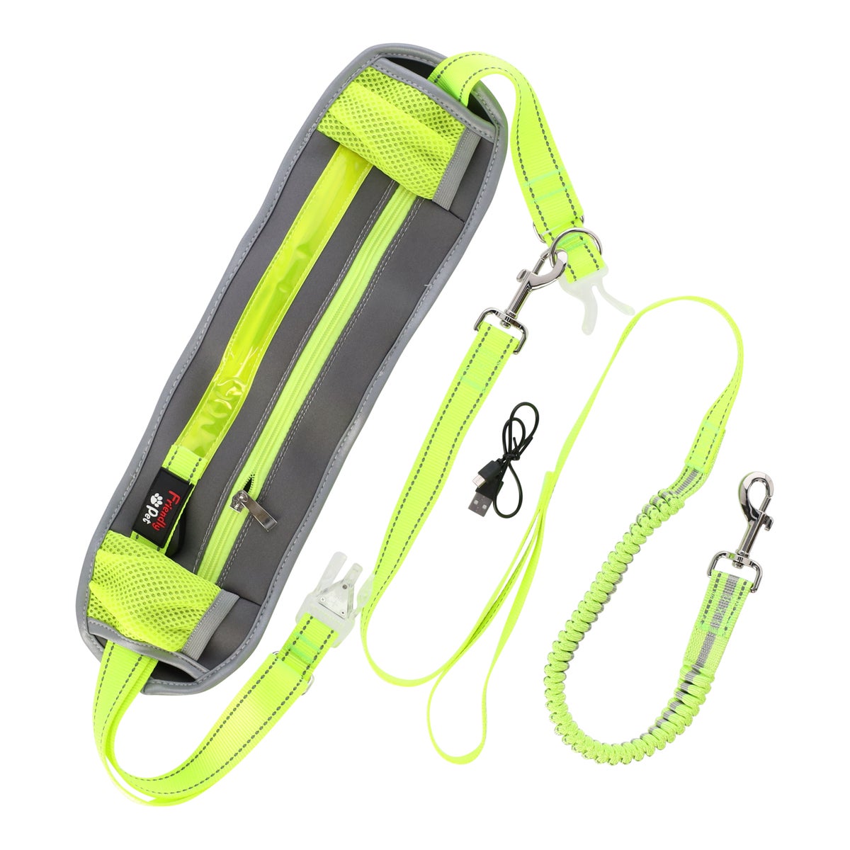 Looplijn met heupriem LED geel 80-140cm FP Looplijn met heupriem LED geel 80-140cm FP