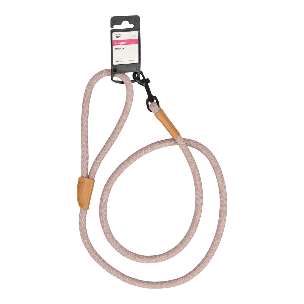 Looplijn puppy taupe 130cm 10mm Friendly Pet Looplijn puppy taupe 130cm 10mm Friendly Pet
