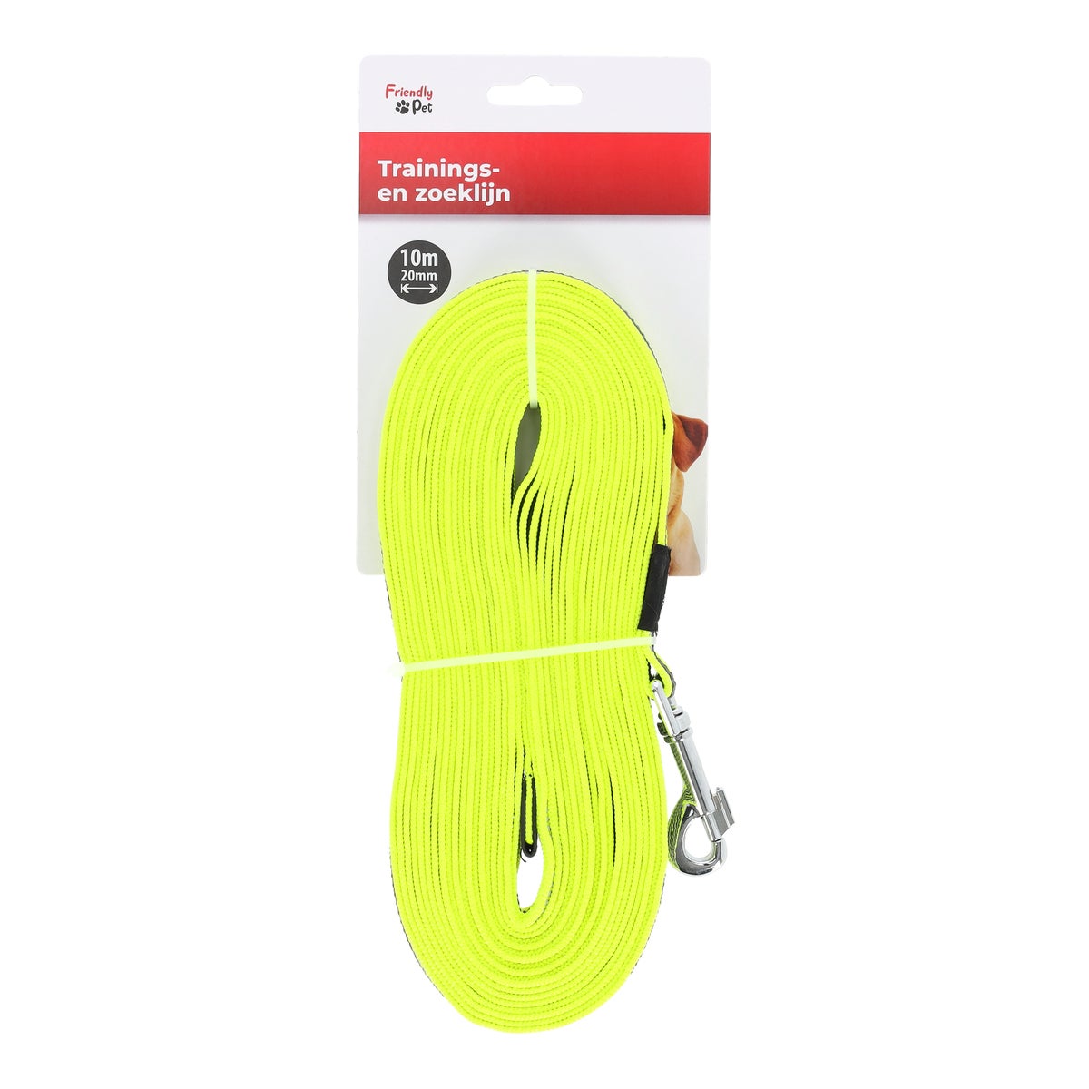 Trainings- en zoeklijn fluo geel 10 m 20 mm Trainings- en zoeklijn fluo geel 10 m 20 mm