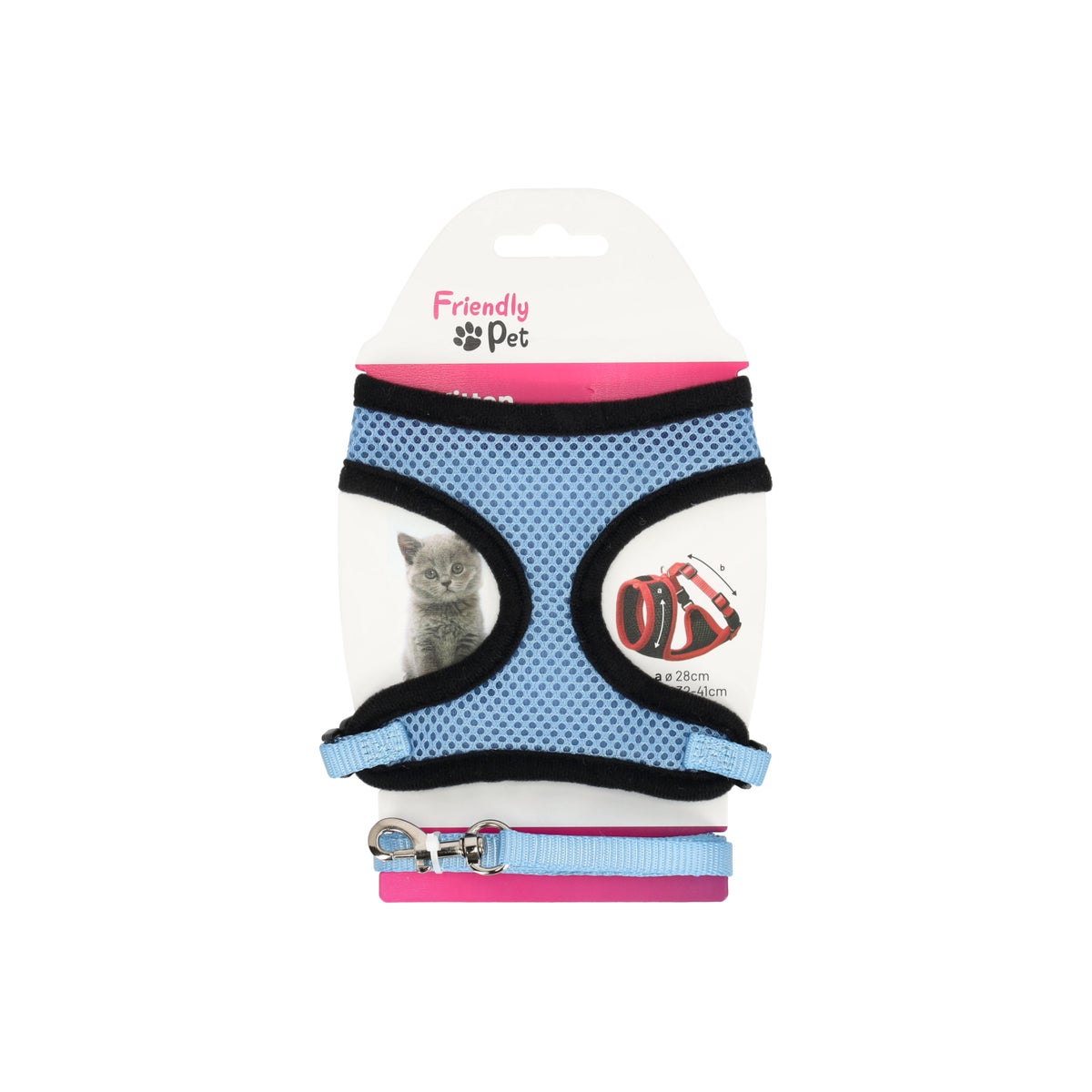 Harnas met looplijn kitten blauw 28 cm Harnas met looplijn kitten blauw 28 cm