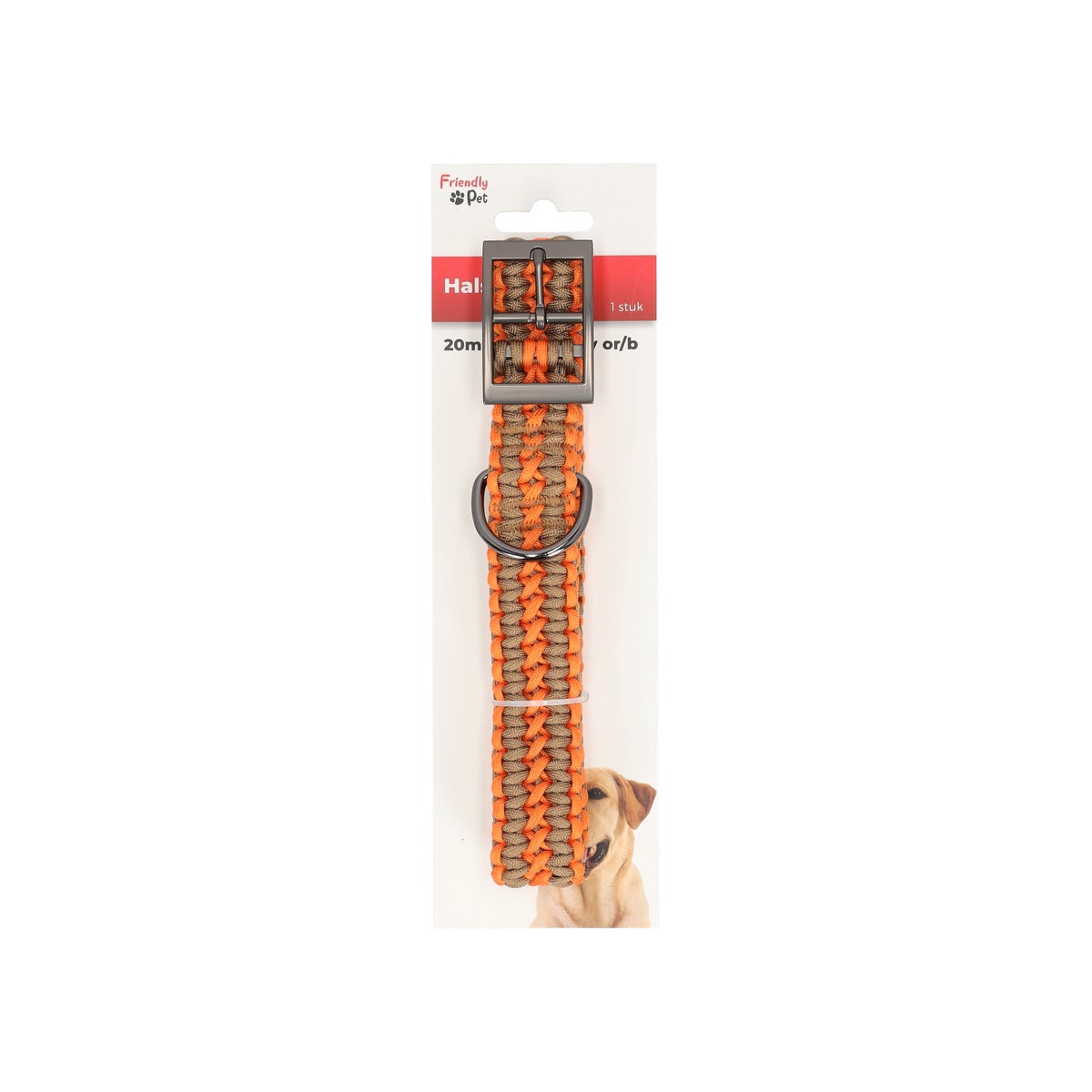 Halsband 20 mm 63 cm terry oranje/bruin Halsband 20 mm 63 cm terry oranje/bruin