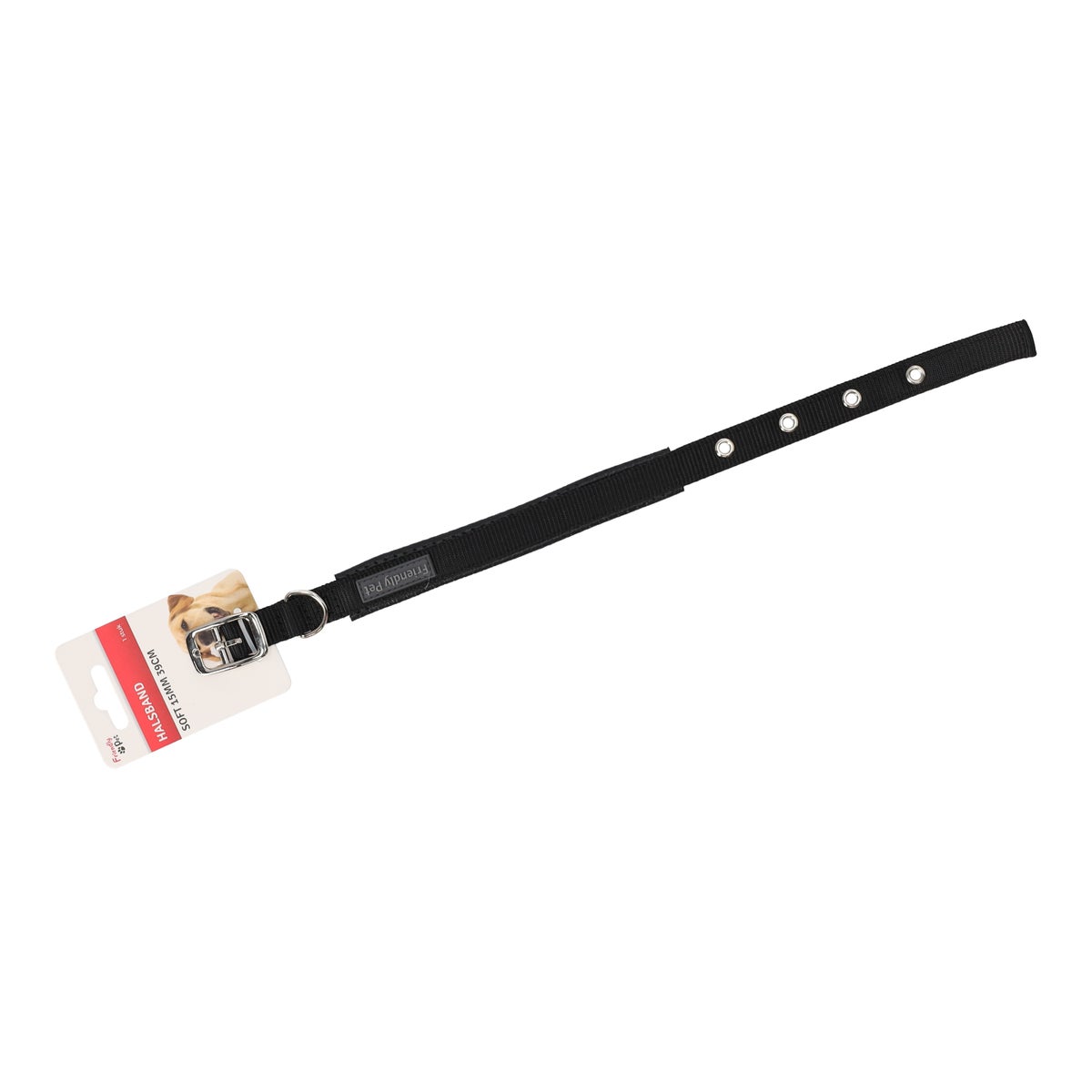 Halsband soft zwart 15mmx39cm FP Halsband soft zwart 15mmx39cm FP