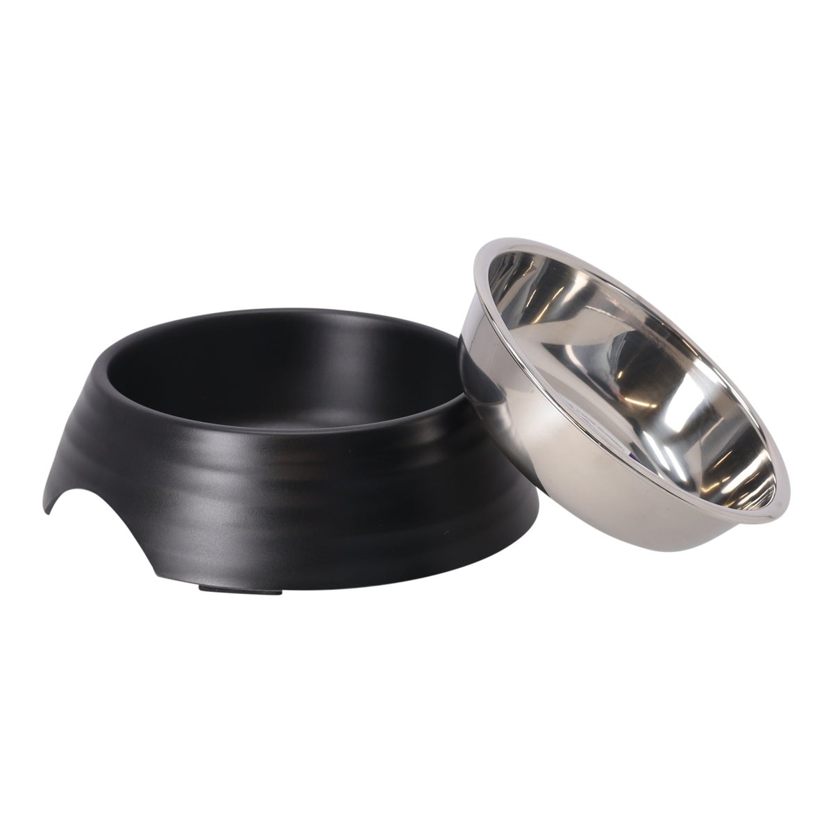 Eetpot hond ribbel zwart 160ml Eetpot hond ribbel zwart 160ml