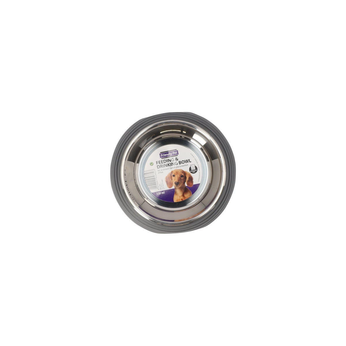 Eetpot hond ribbel zwart 350ml Eetpot hond ribbel zwart 350ml