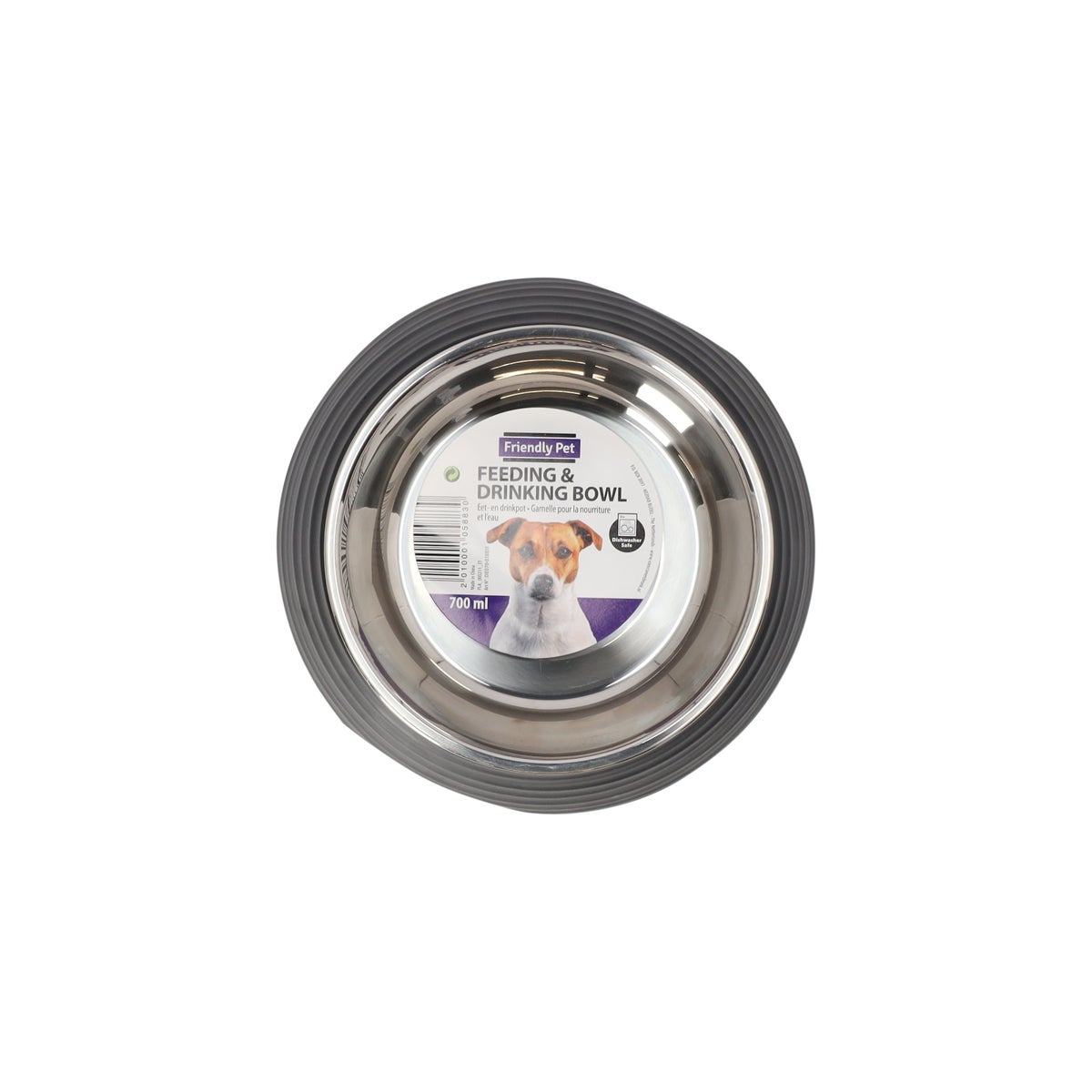 Eetpot hond ribbel zwart 700ml Eetpot hond ribbel zwart 700ml