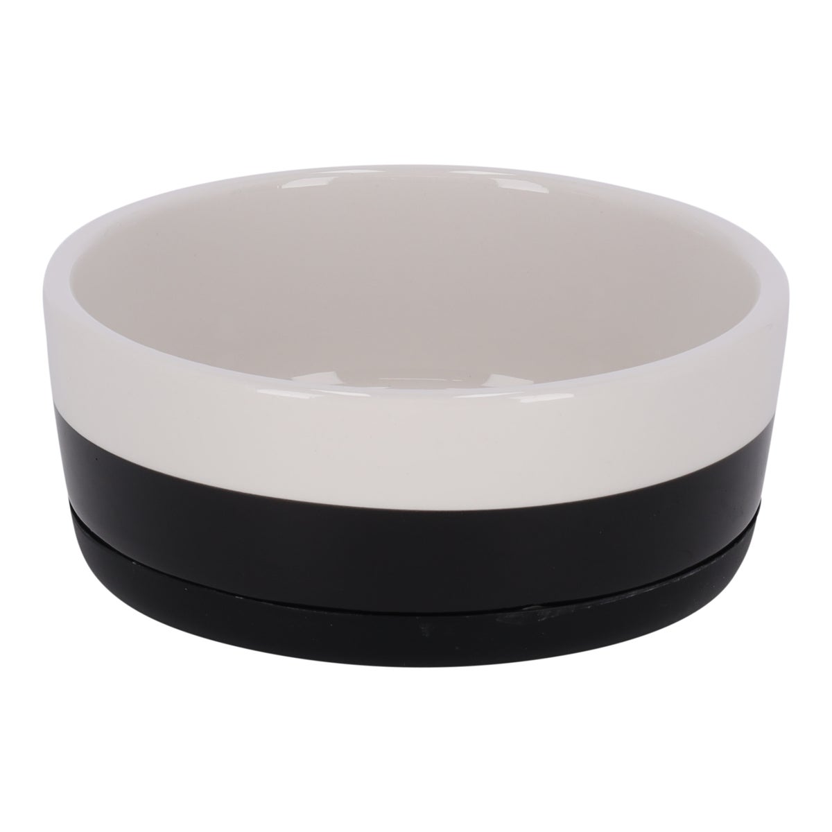 Voerbak hond kera slip 14cm zwart/wit Voerbak hond kera slip 14cm zwart/wit