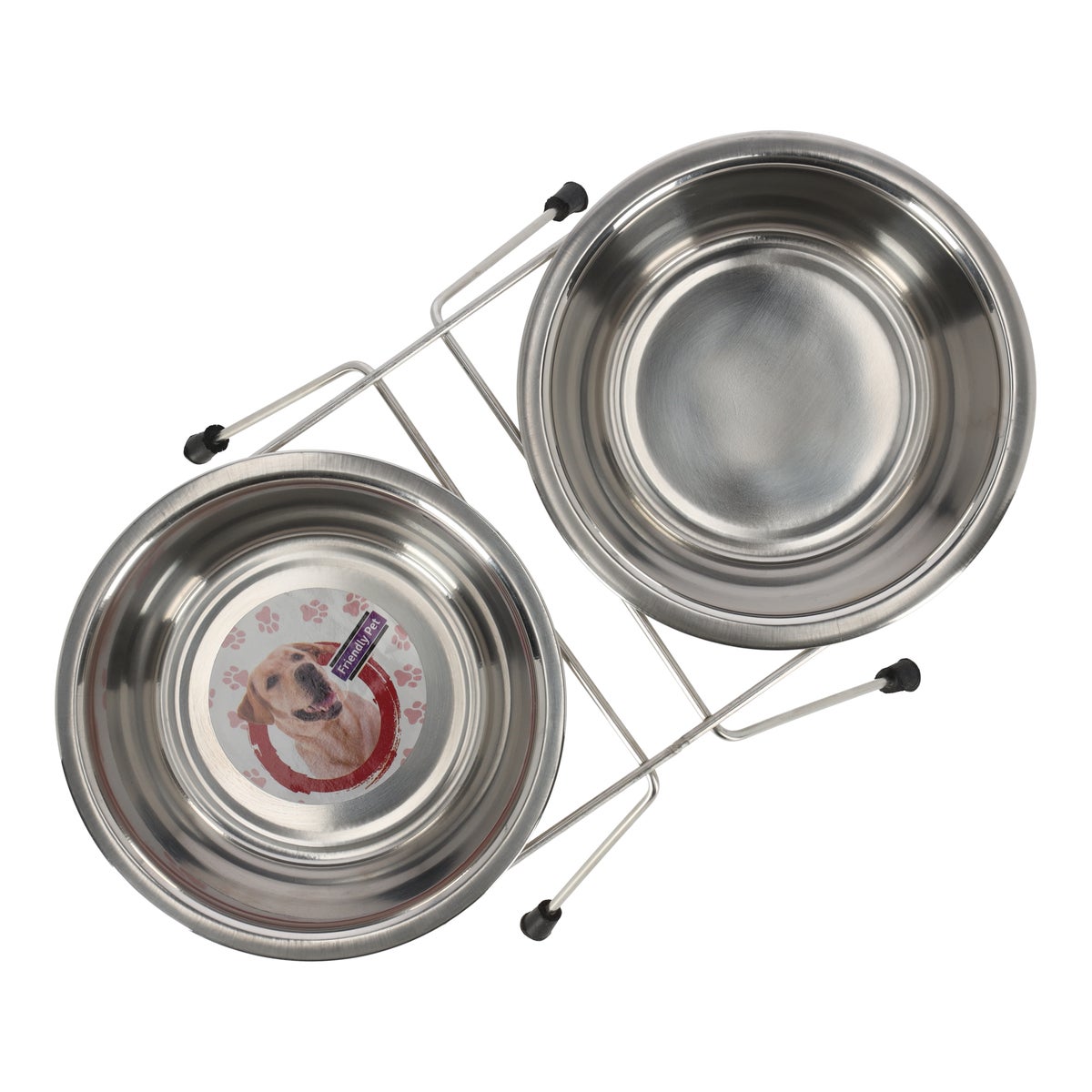 Voederbak duo met houder 16cm Voederbak duo met houder 16cm