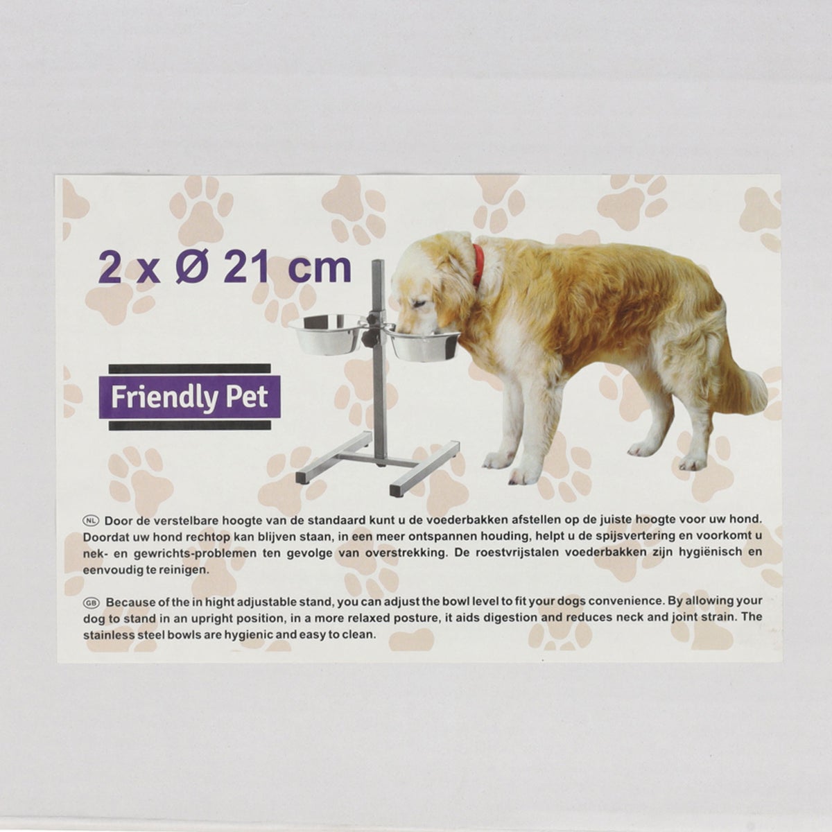 Voederbak duo met staander M RW007 Voederbak duo met staander M RW007