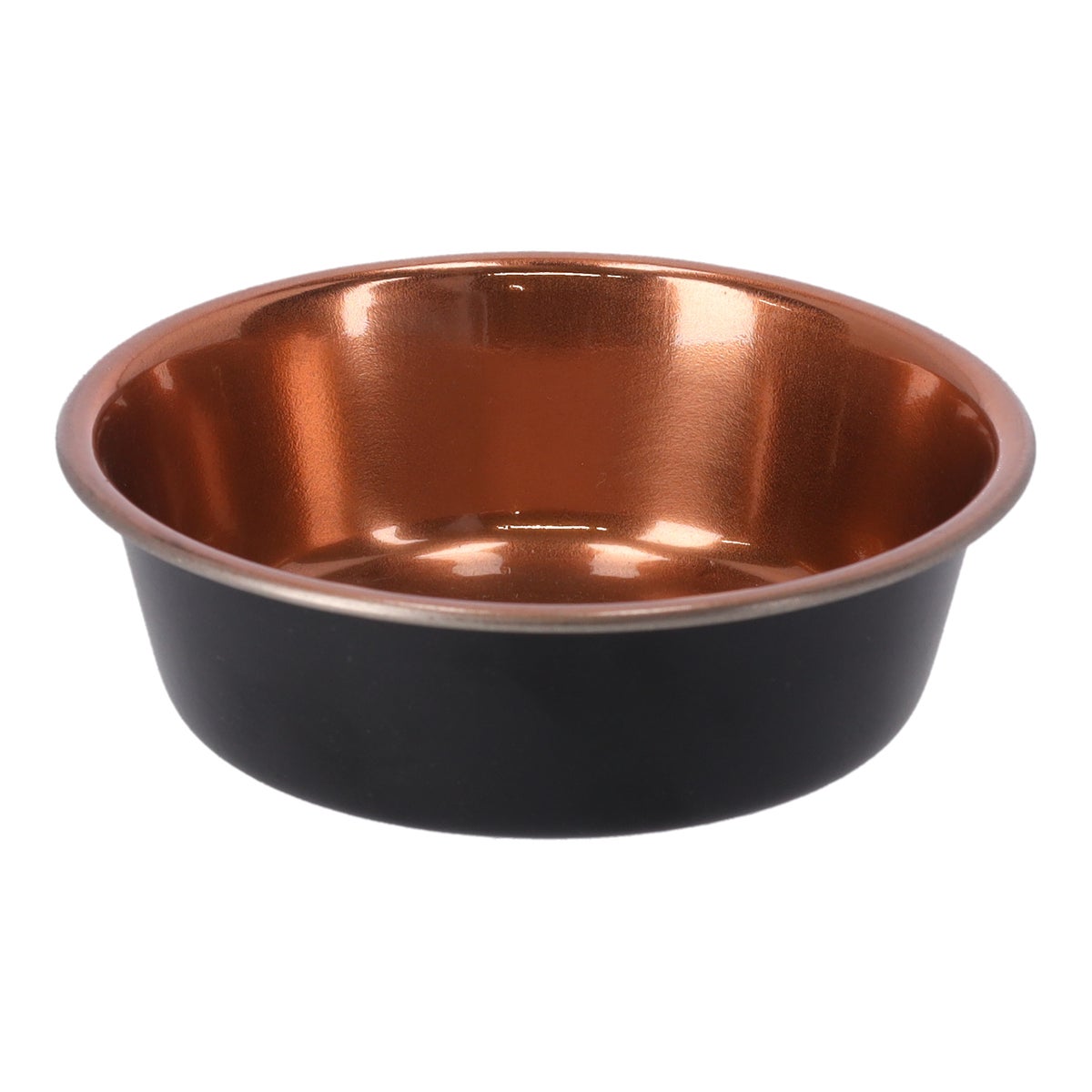 Voerbak Ezra rvs zwart/koper D11,8cm 300ml FP Voerbak Ezra rvs zwart/koper D11,8cm 300ml FP