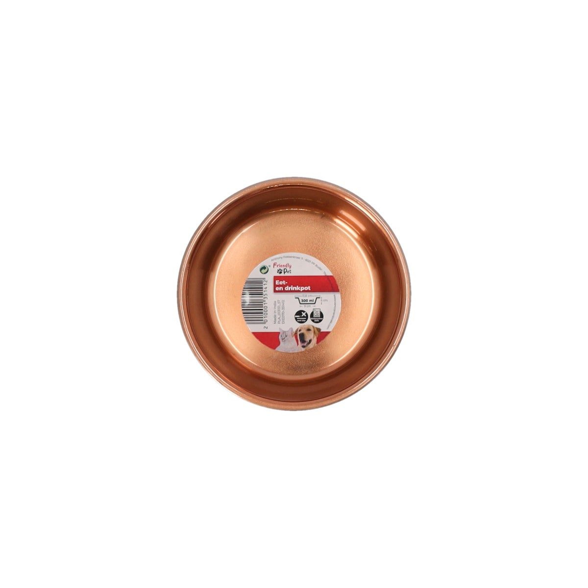 Voerbak Ezra rvs zwart/koper D11,8cm 300ml FP Voerbak Ezra rvs zwart/koper D11,8cm 300ml FP