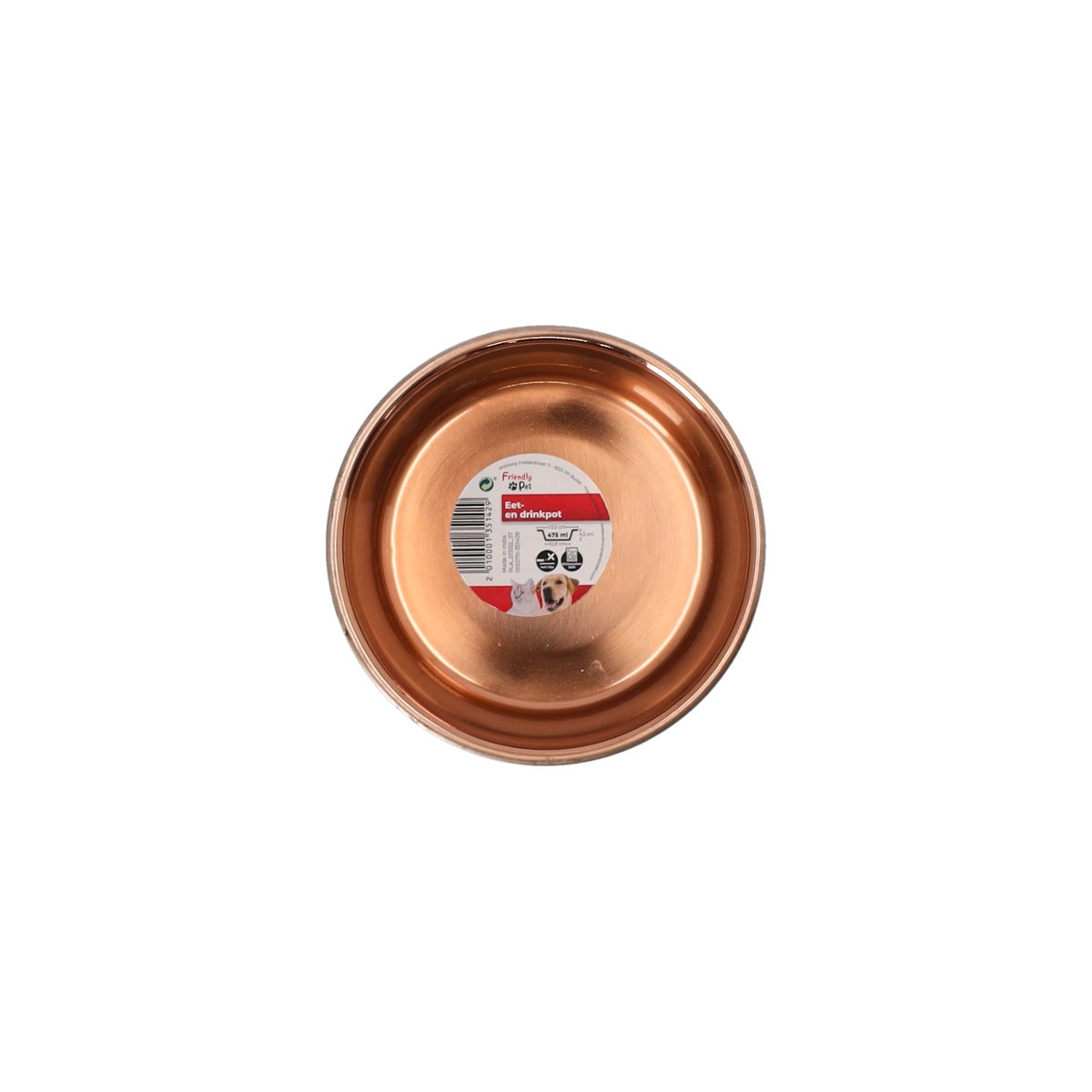 Voerbak Ezra rvs zwart/koper D13,5cm 475ml FP Voerbak Ezra rvs zwart/koper D13,5cm 475ml FP