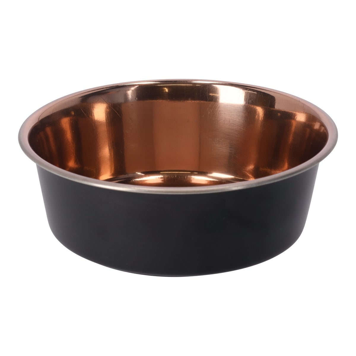 Voerbak Ezra rvs zwart/koper D21cm 1800ml FP Voerbak Ezra rvs zwart/koper D21cm 1800ml FP