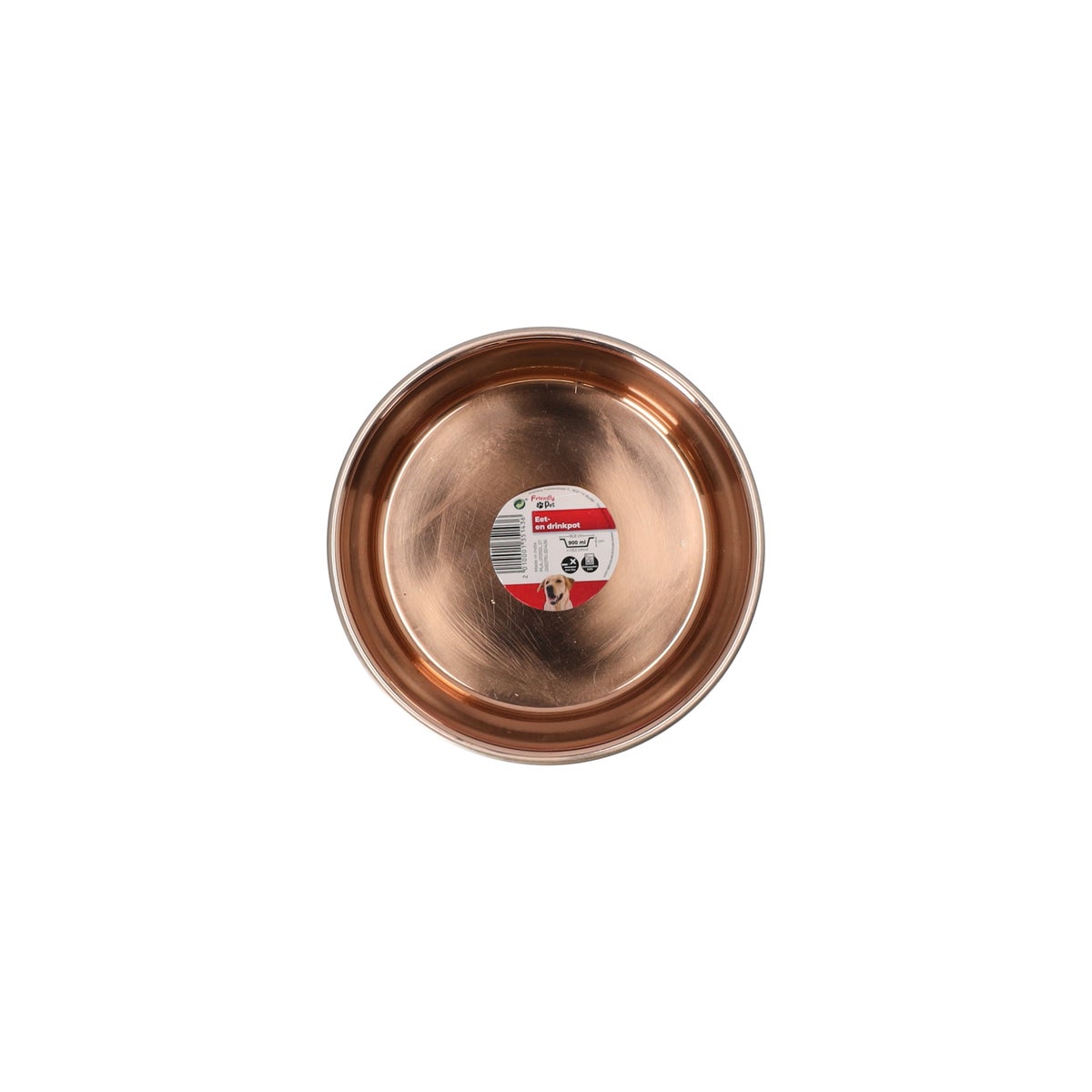 Voerbak Ezra rvs zwart/koper D16,8cm 900ml FP Voerbak Ezra rvs zwart/koper D16,8cm 900ml FP