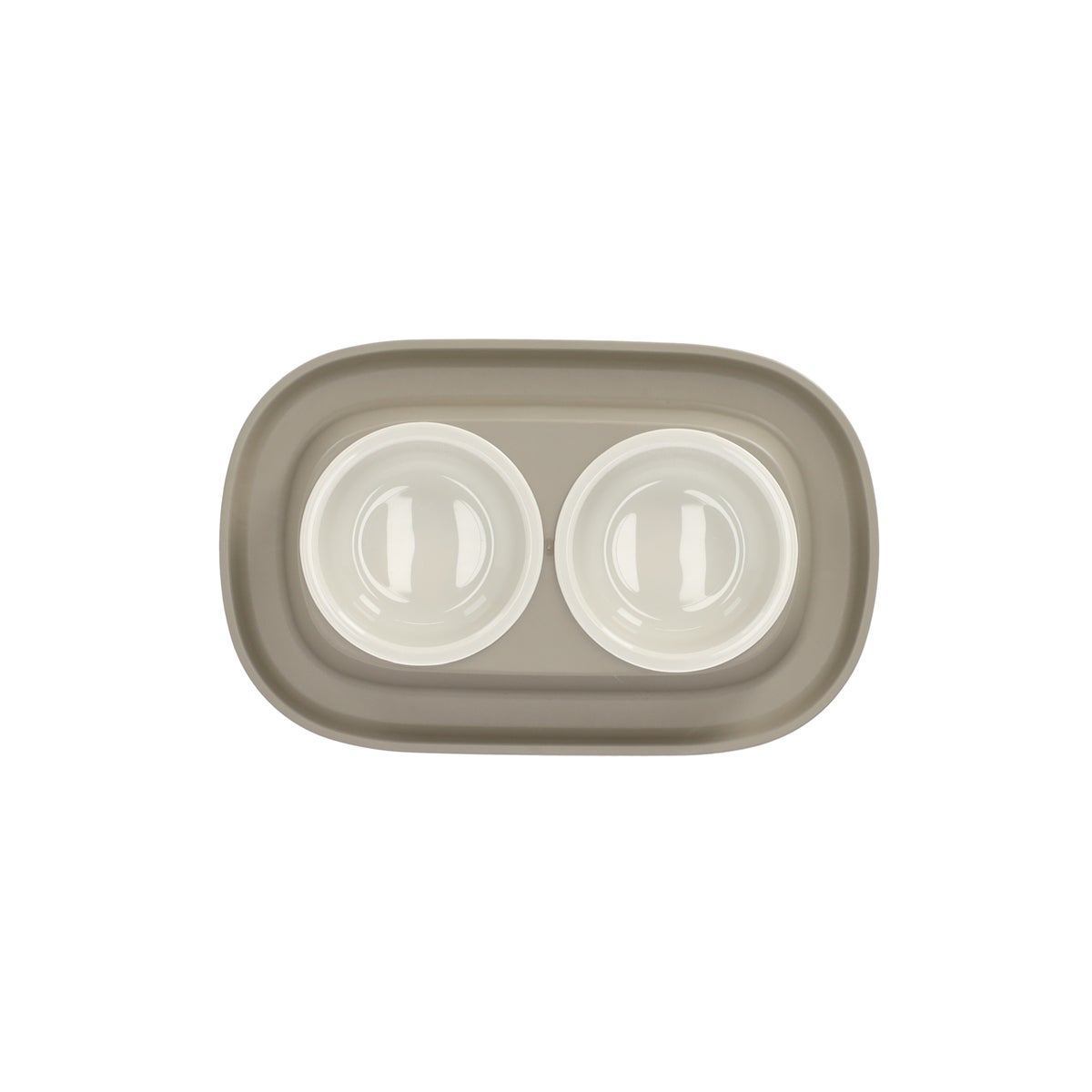 Voerbak Ilko duo taupe 2x200ml FP Voerbak Ilko duo taupe 2x200ml FP