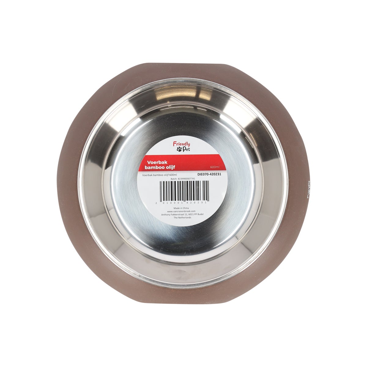 Voerbak bamboo olijf 600ml Voerbak bamboo olijf 600ml