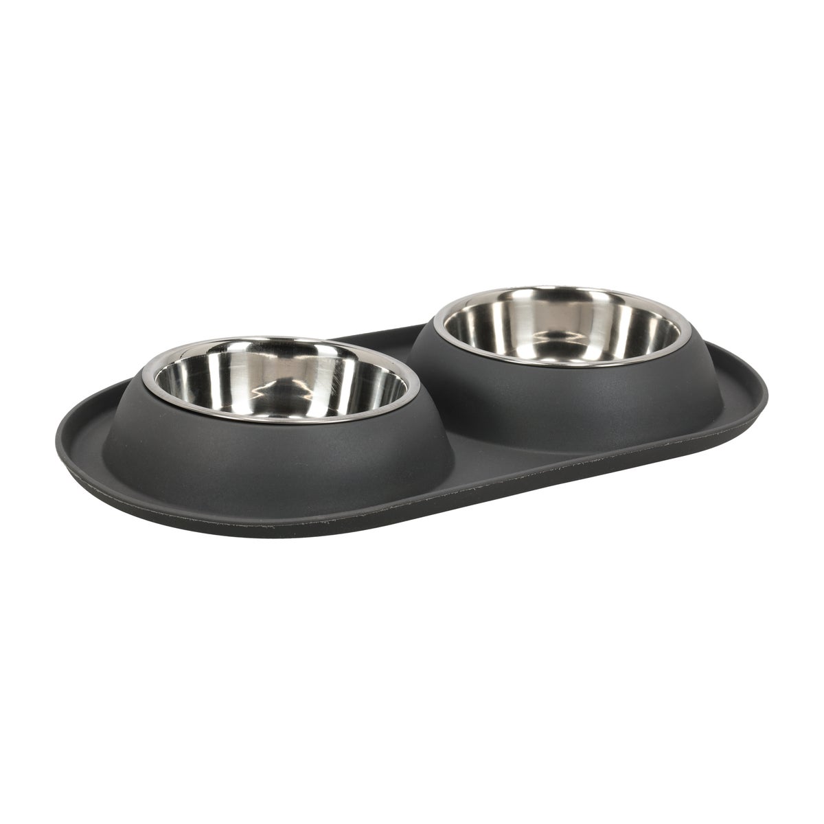 Voerbak duo rond Grafa 2x500ml d.grijs FP Voerbak duo rond Grafa 2x500ml d.grijs FP