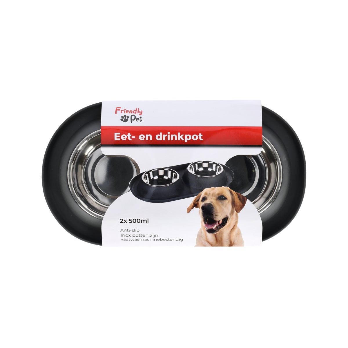 Voerbak duo rond Grafa 2x500ml d.grijs FP Voerbak duo rond Grafa 2x500ml d.grijs FP