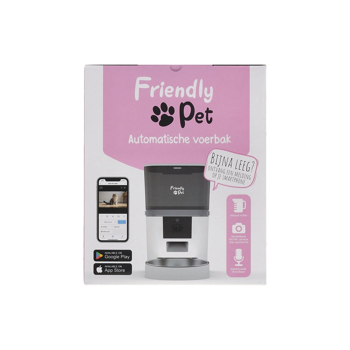 Voerbak automatisch met app 4L pro wit Voerbak automatisch met app 4L pro wit