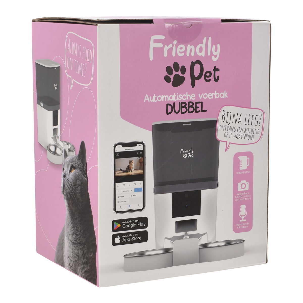 Voerbak automatisch + app 6L pro wit Voerbak automatisch + app 6L pro wit