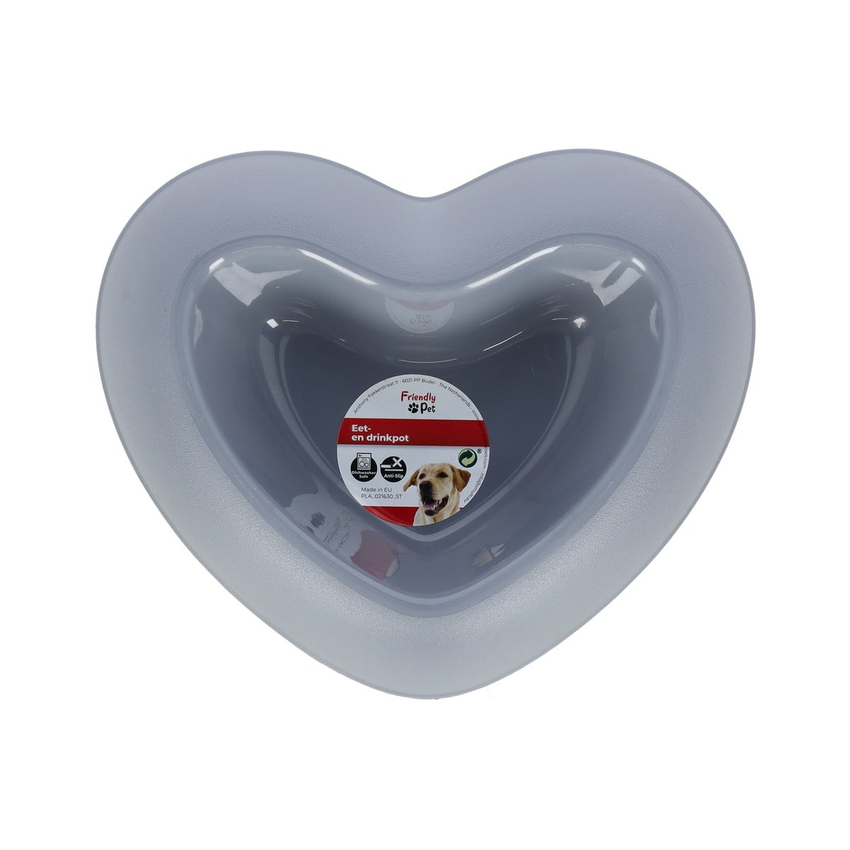 Eet en drinkpot hart blauw 400 ml Eet en drinkpot hart blauw 400 ml