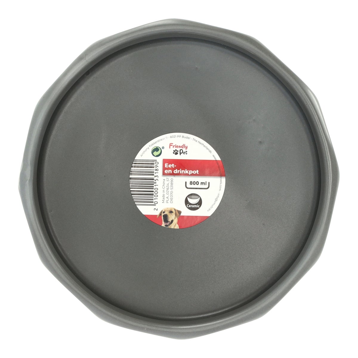 Eet- en drinkpot rond grijs 800 ml Eet- en drinkpot rond grijs 800 ml