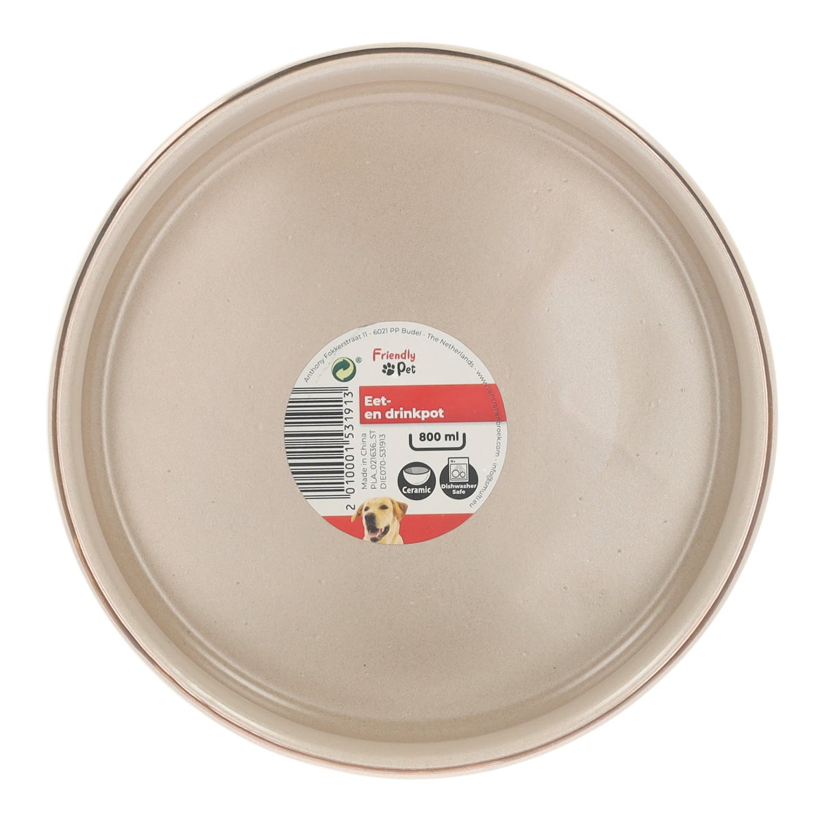 Eet- en drinkpot rond beige 800 ml Eet- en drinkpot rond beige 800 ml