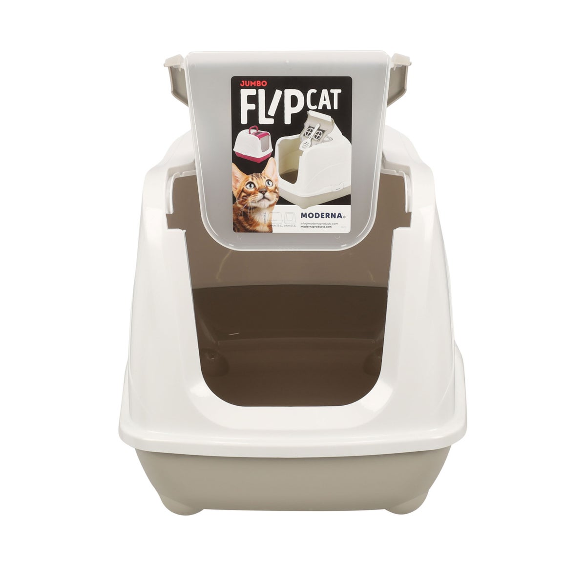 Kattenbak flip classic 57cm grijs Kattenbak flip classic 57cm grijs