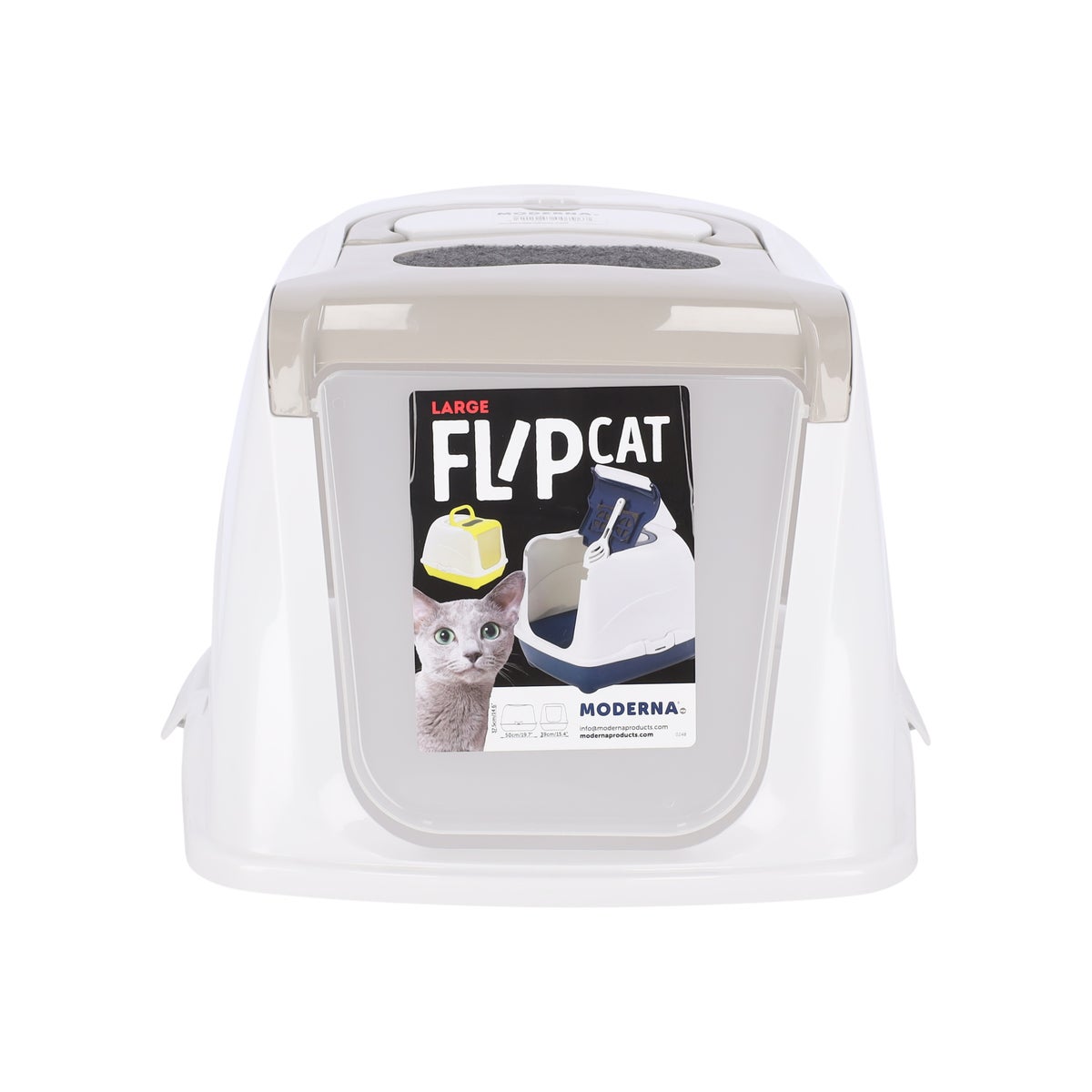 Kattenbak flipcat 50cm grijs Kattenbak flipcat 50cm grijs