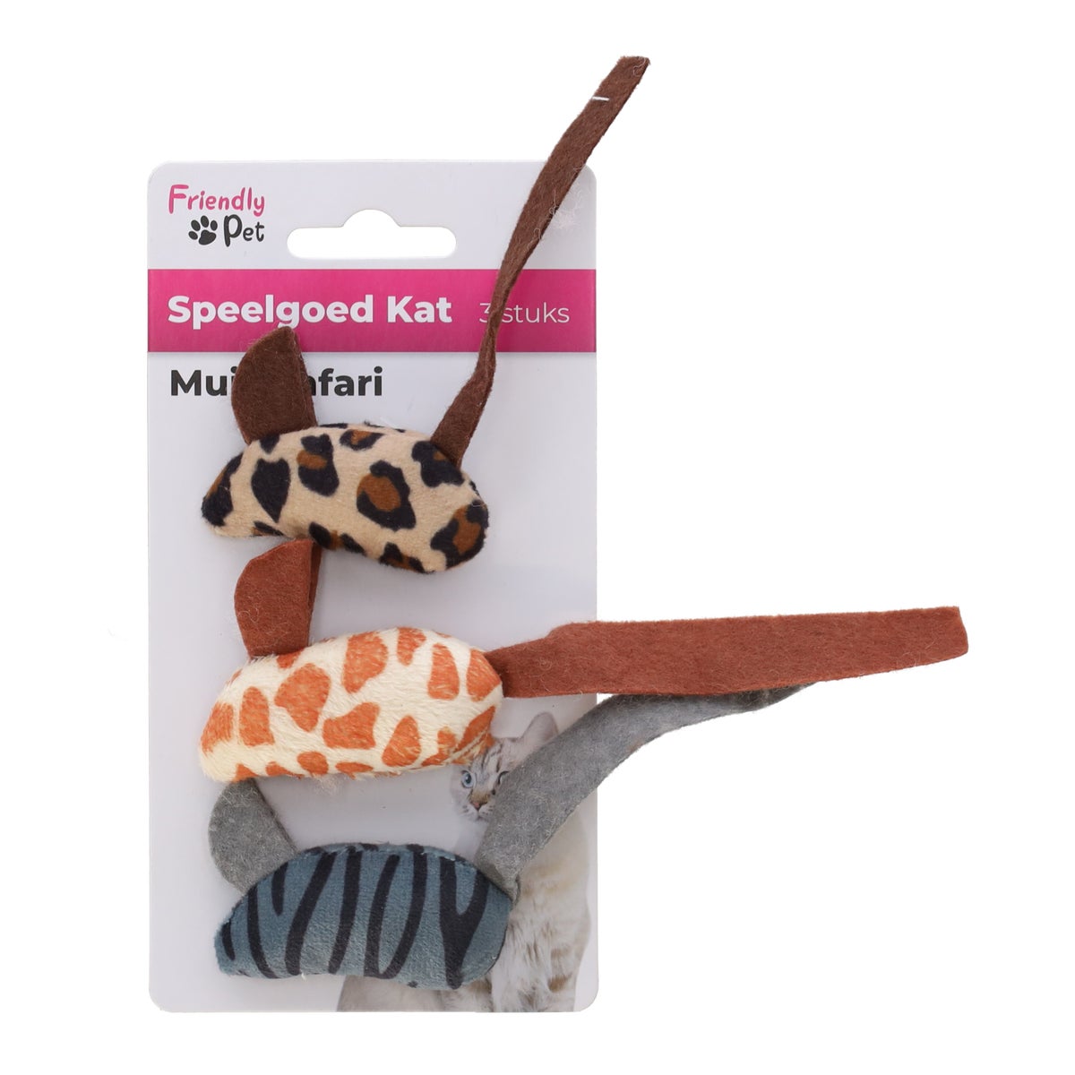 Kattenspeeltje muis safari 3st FP Kattenspeeltje muis safari 3st FP