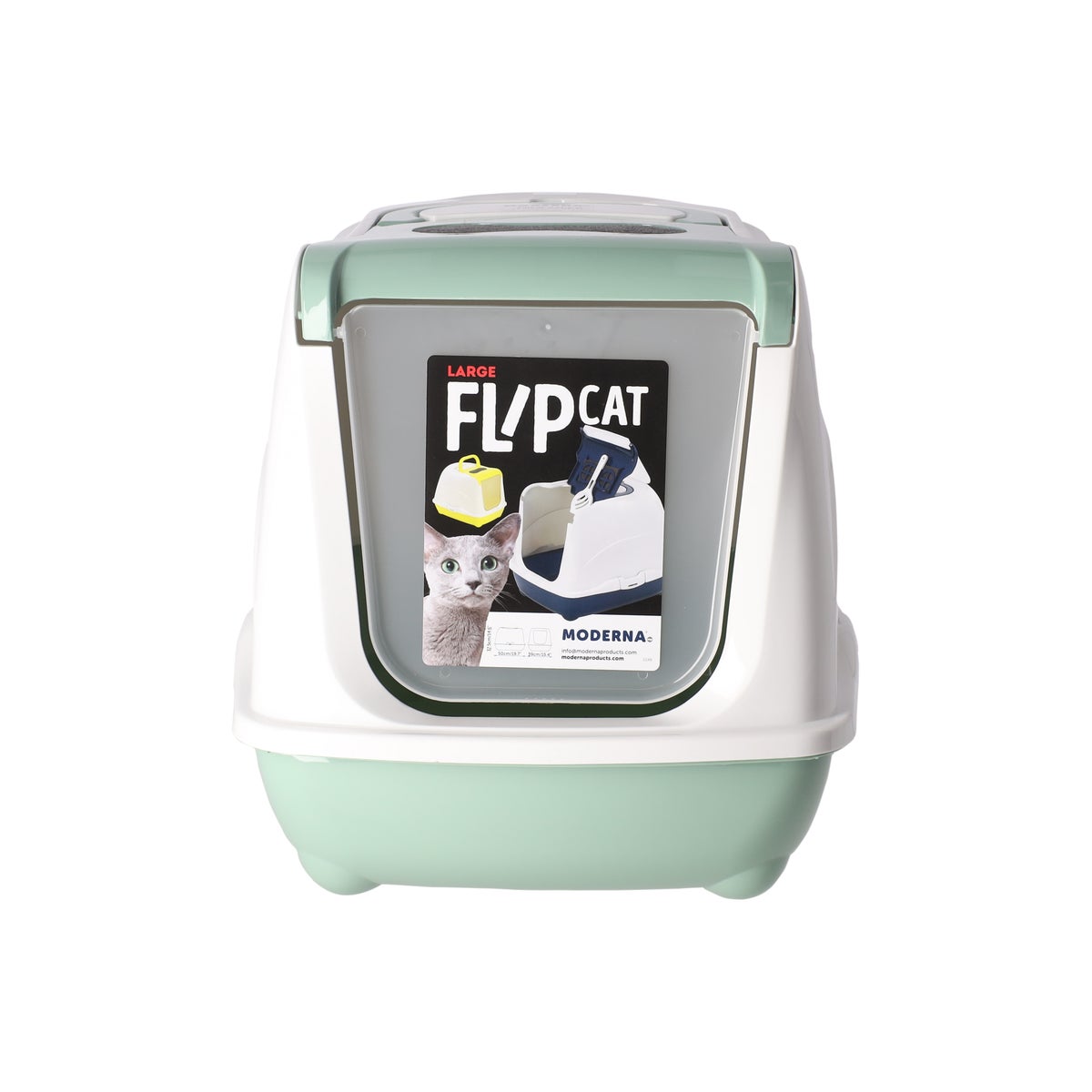 Kattenbak flipcat 50cm muntgroen Kattenbak flipcat 50cm muntgroen