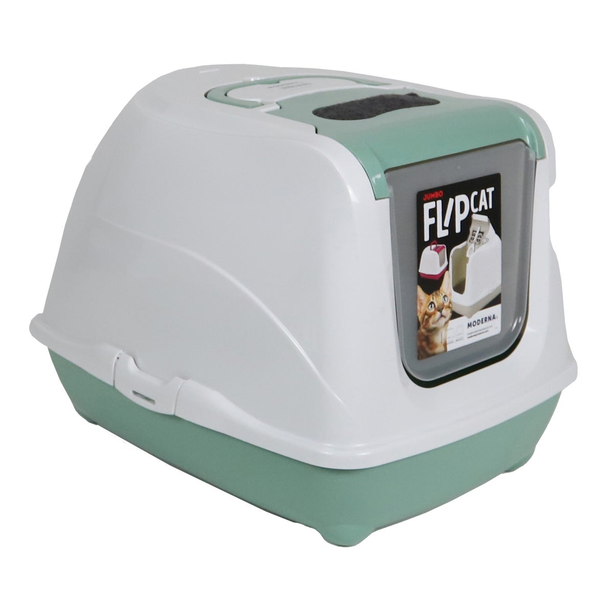 Kattenbak flip classic 57cm muntgroen Kattenbak flip classic 57cm muntgroen