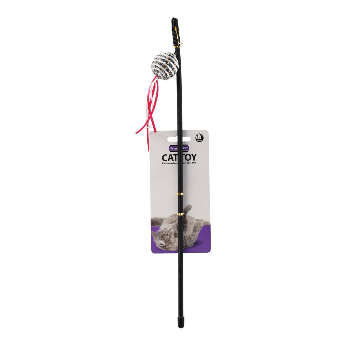 Kattenspeeltje hengel bal zilver assorti Kattenspeeltje hengel bal zilver assorti