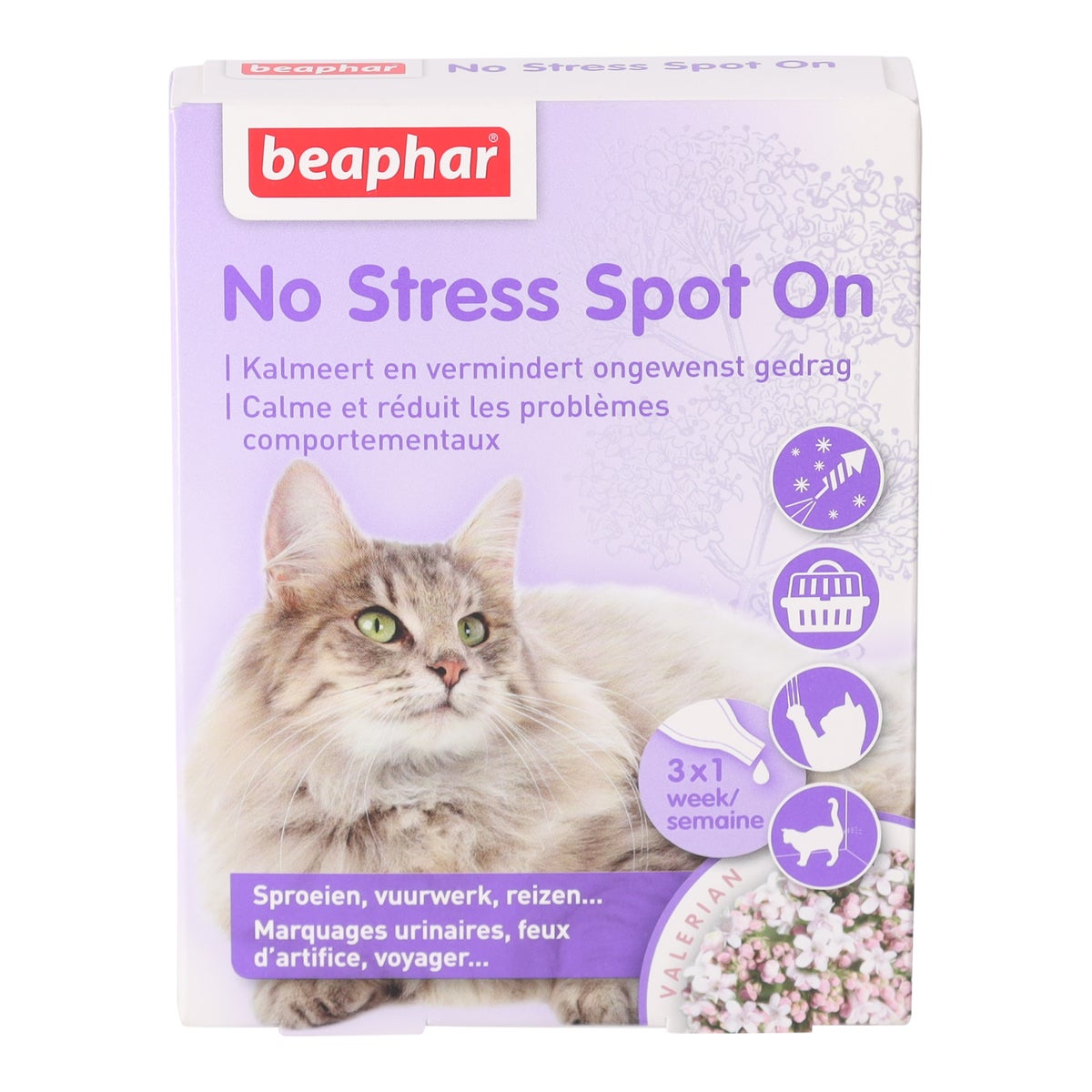 No stress Spot-On kat Beaphar 3 pipetten No stress Spot-On kat Beaphar 3 pipetten