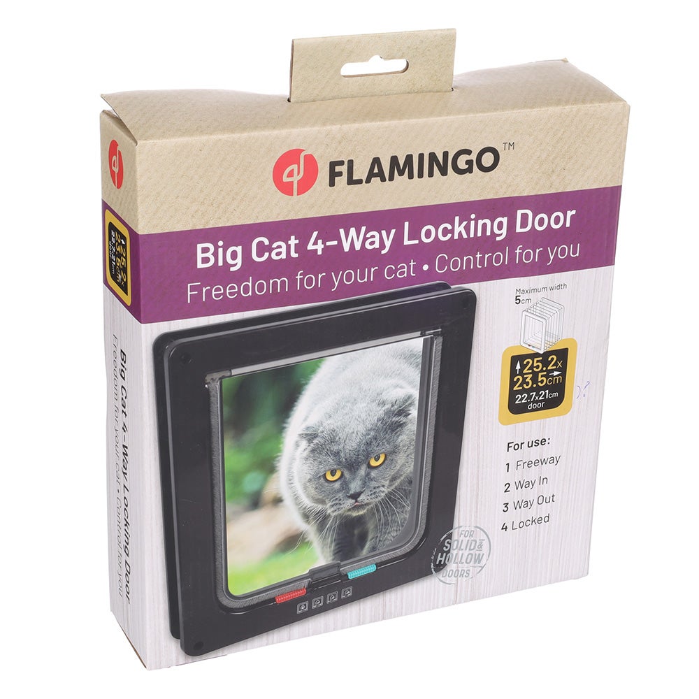 Poezendeur 4-weg vego zwart grote kat Poezendeur 4-weg vego zwart grote kat