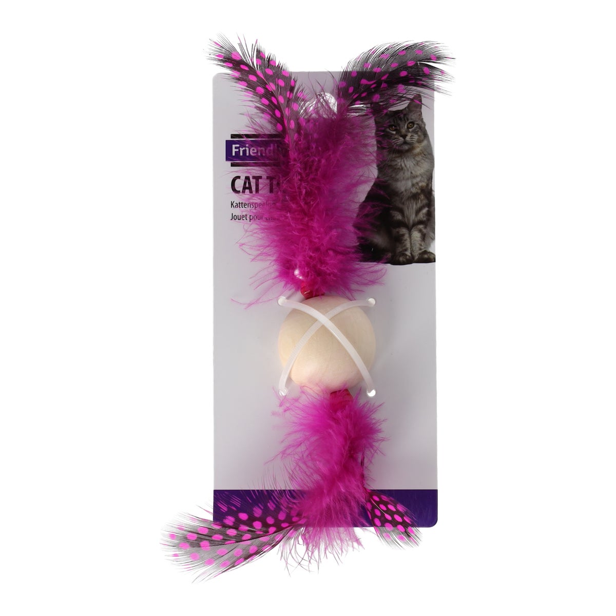 Kattenspeeltje bal + hout assorti Kattenspeeltje bal + hout assorti