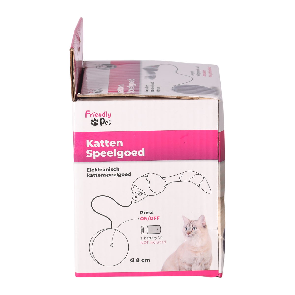 Kattenspeeltje Boula bewegende bal met muis grijs D8cm FP Kattenspeeltje Boula bewegende bal met muis grijs D8cm FP