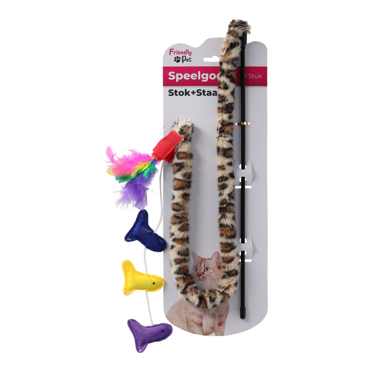 Kattenspeeltje stok + staart Kattenspeeltje stok + staart