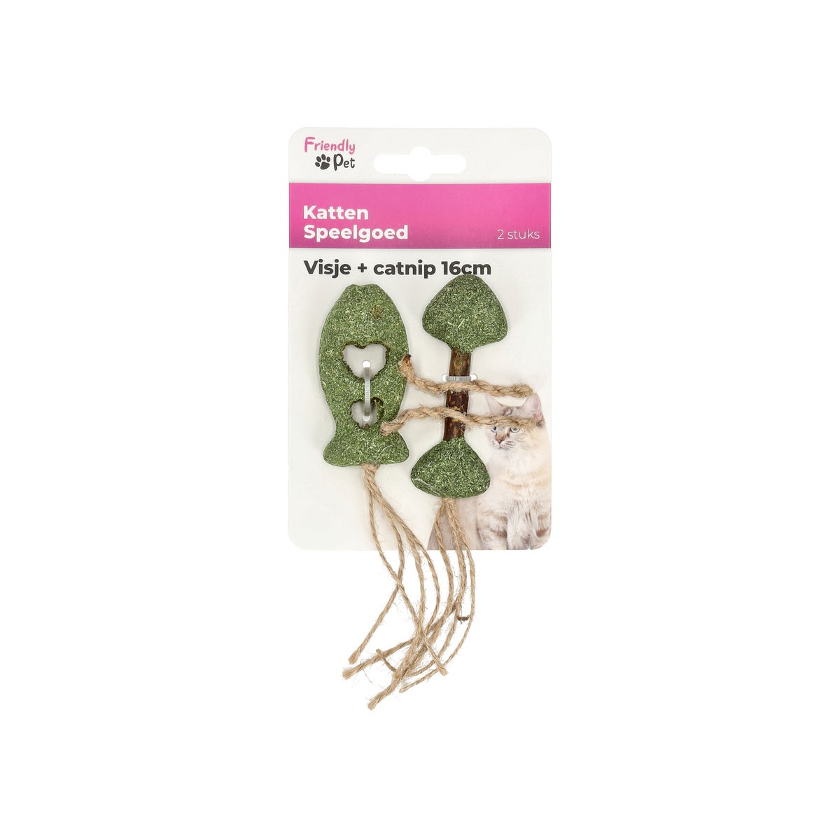 Kattenspeeltje visje+catnip 16cm 2st FP Kattenspeeltje visje+catnip 16cm 2st FP